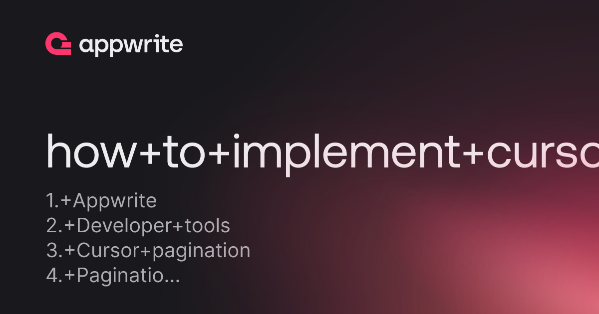How to implement cursor pagination threads appwrite