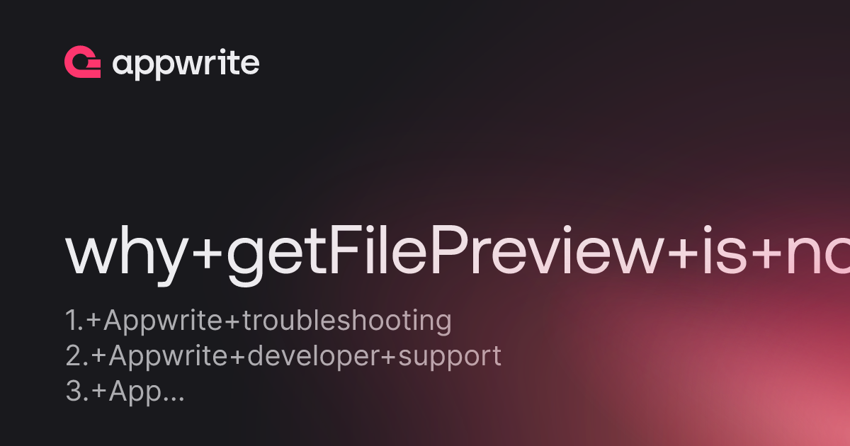 why getFilePreview is not returning a promise? - Threads - Appwrite