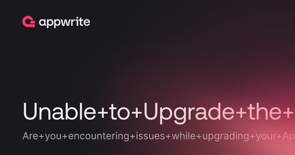 Unable to Upgrade the Plan - Threads - Appwrite