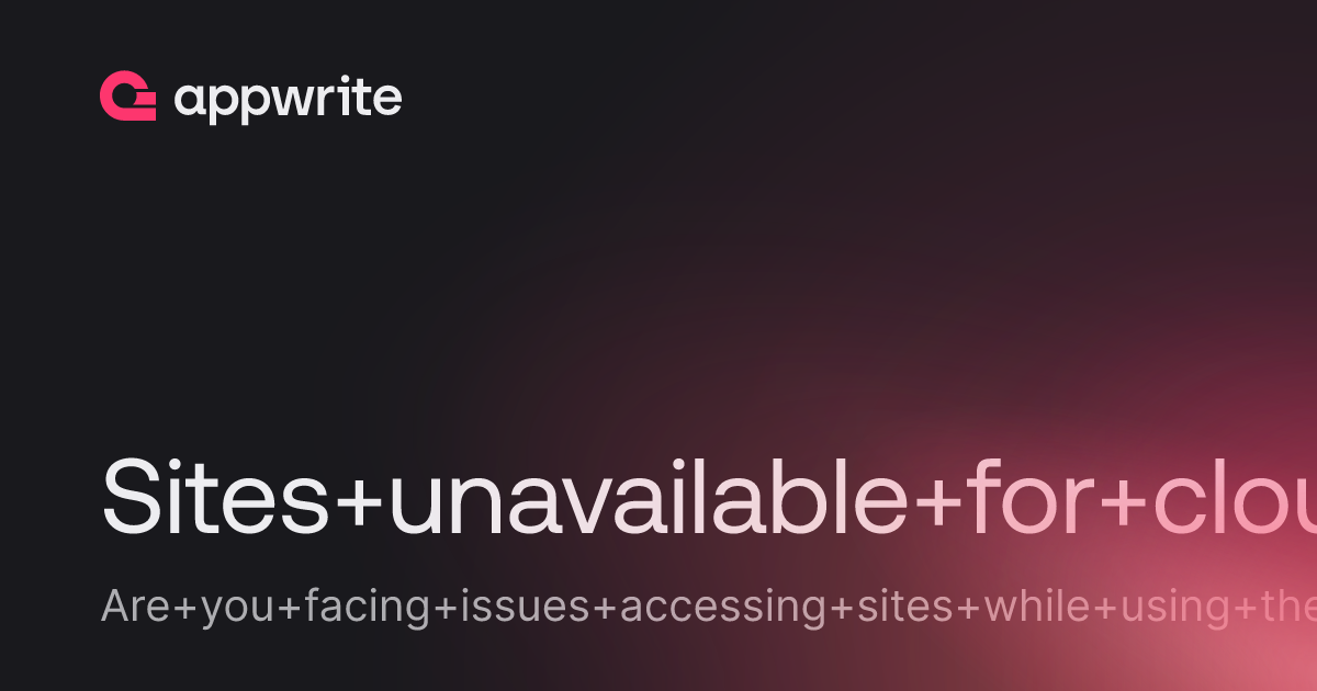 Sites unavailable for cloud free tier - Threads - Appwrite