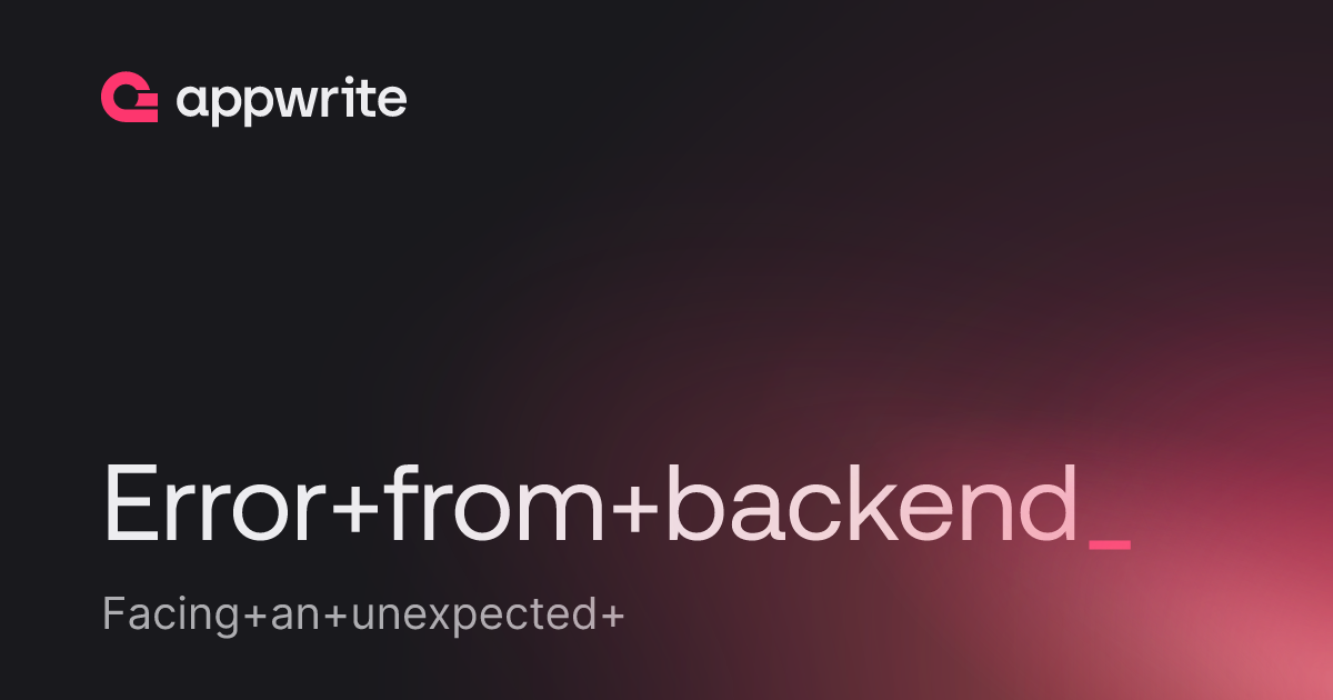 Error from backend threads appwrite