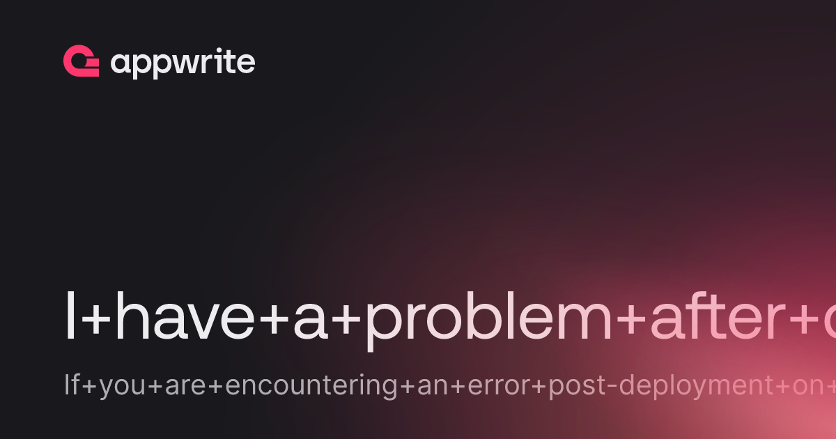 I have a problem after deploying threads appwrite