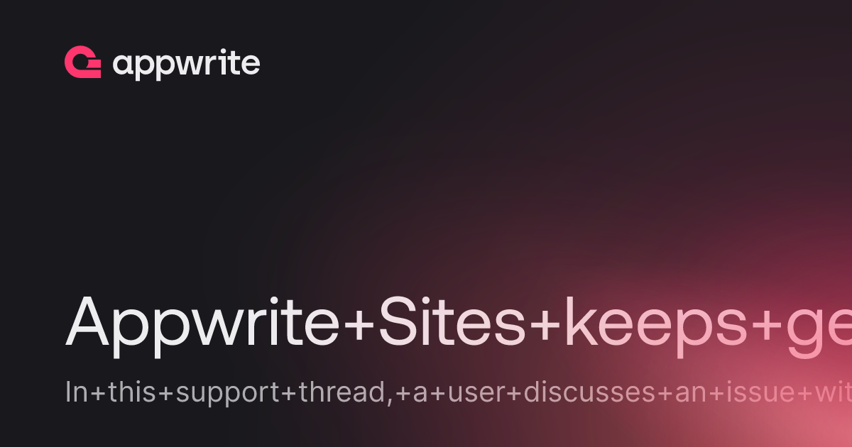 Appwrite Sites keeps generating Logs when Disabled. - Threads - Appwrite