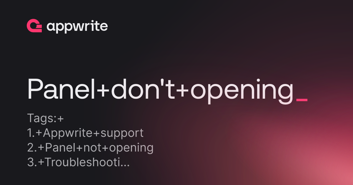 Panel don t opening threads appwrite