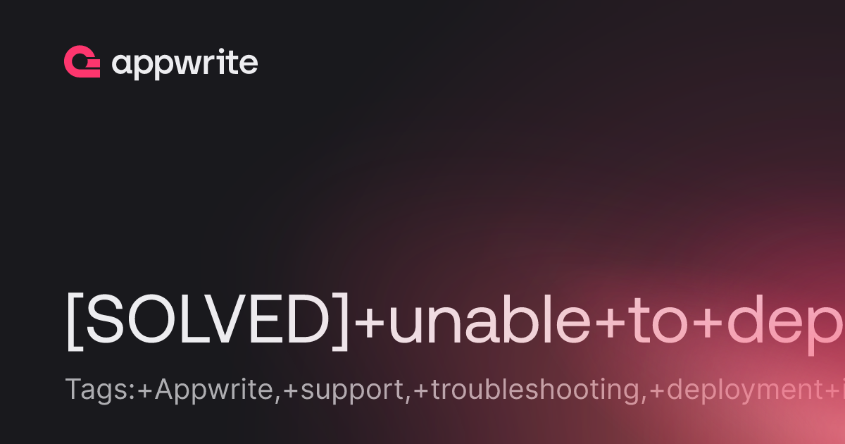 [SOLVED] unable to deploy appwrite function - Threads - Appwrite