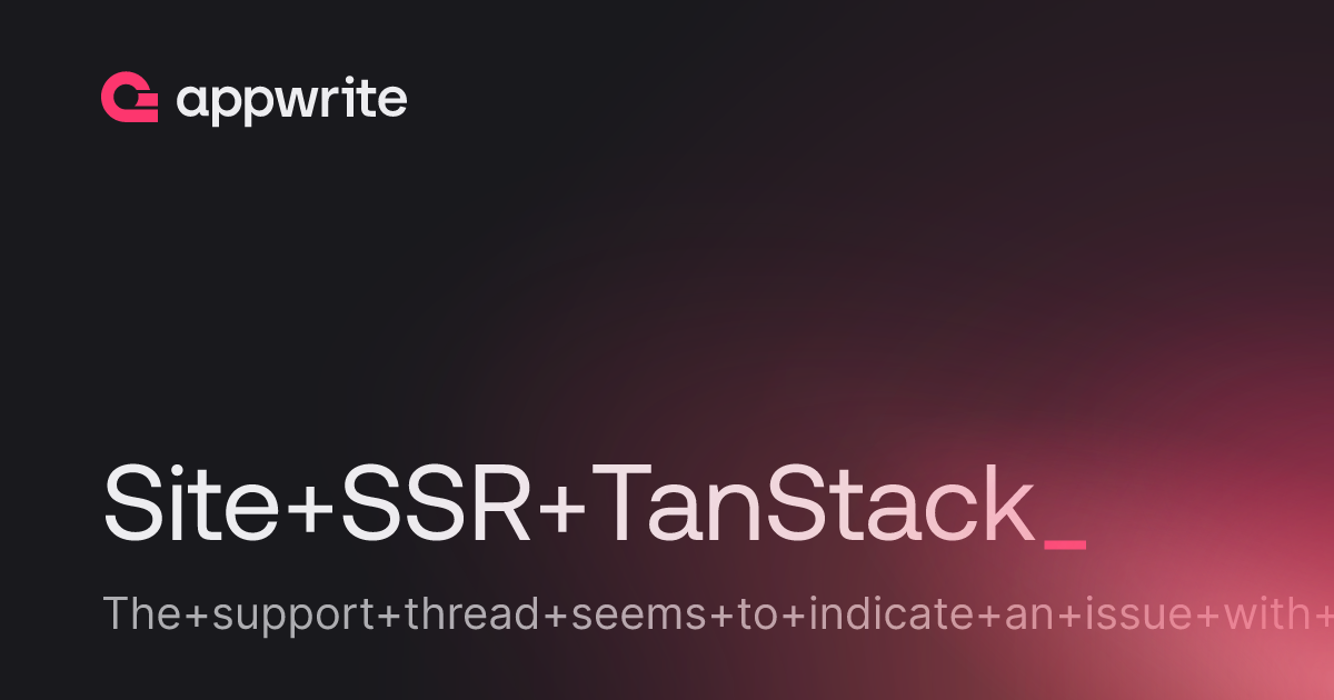 Site SSR TanStack - Threads - Appwrite