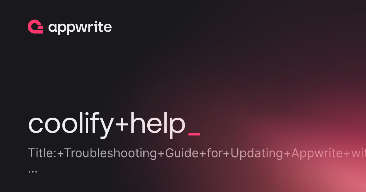 coolify help - Threads - Appwrite