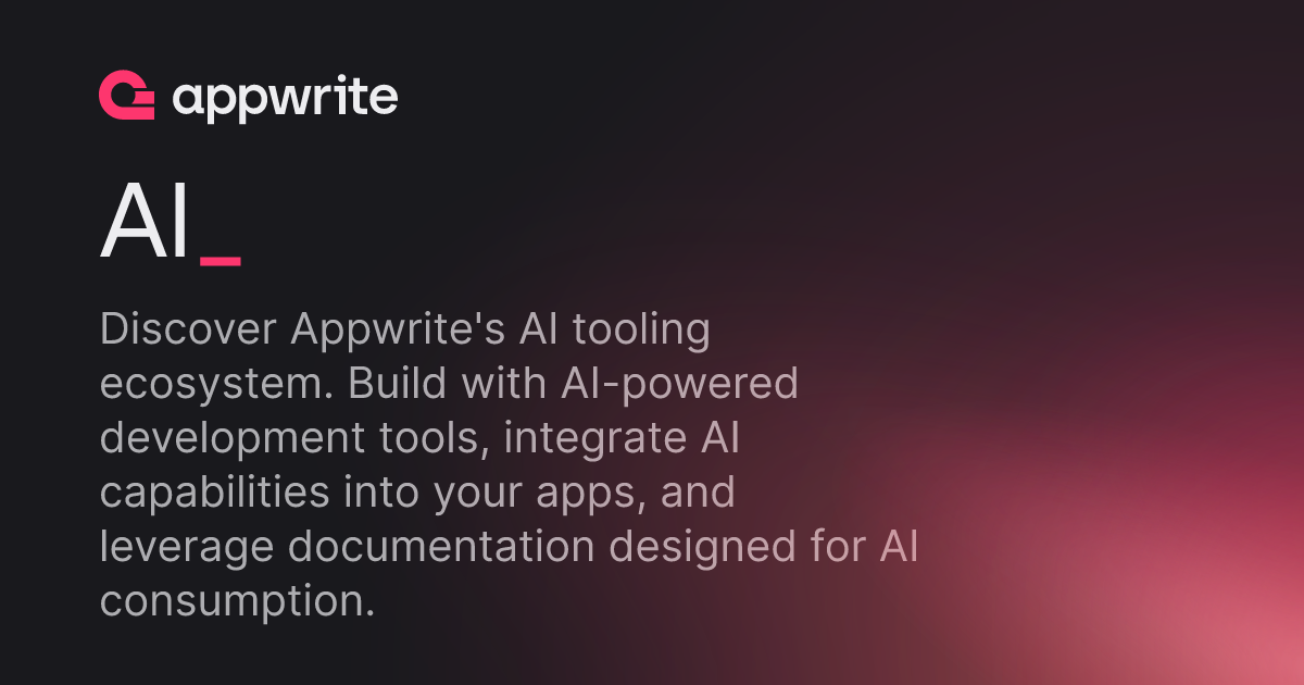 github - lex111 docs-appwrite: the official https: ... AI - Docs - Appwrite