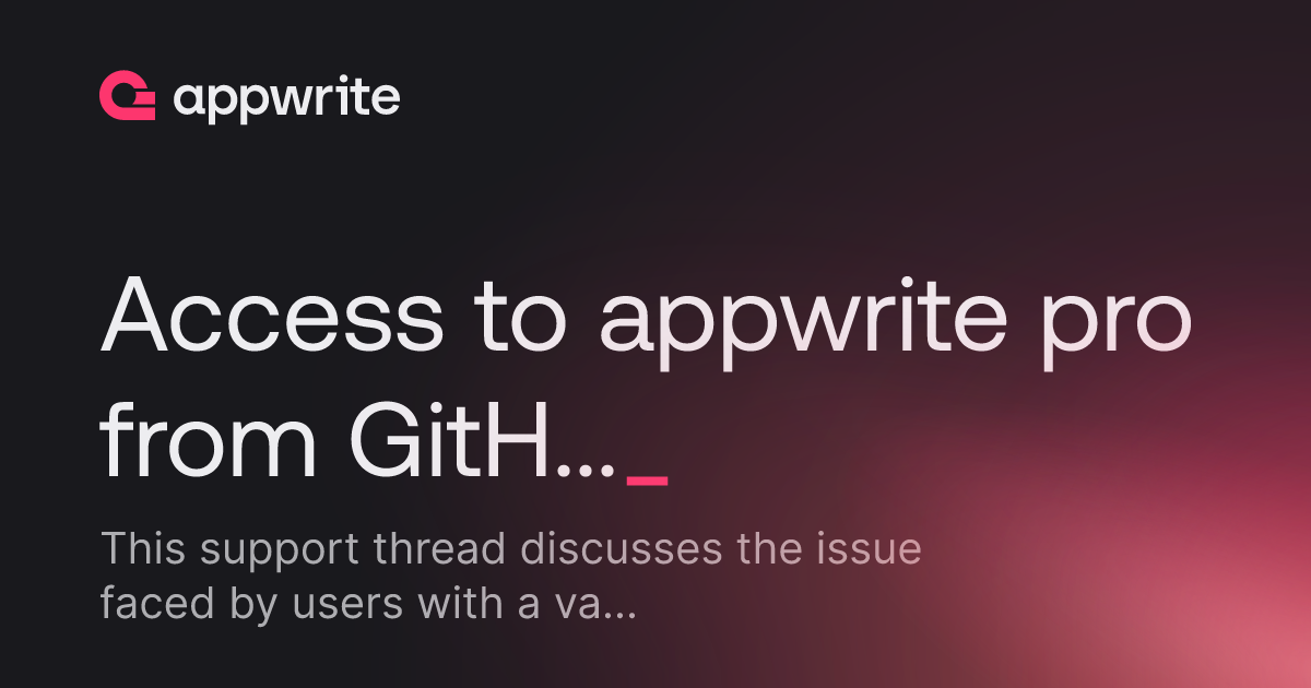github appwrite Images High Quality Grahic Access to appwrite pro from GitHub education - Threads - Appwrite