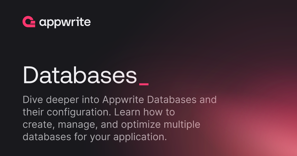 Databases - Docs - Appwrite