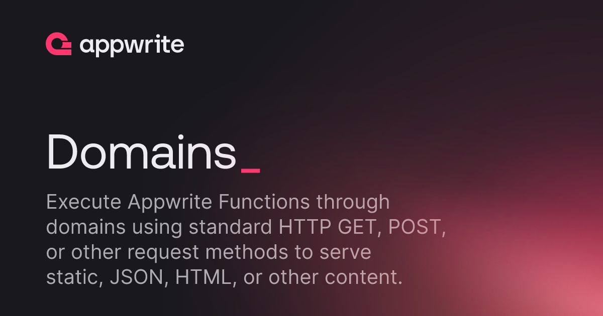 Domains - Docs - Appwrite
