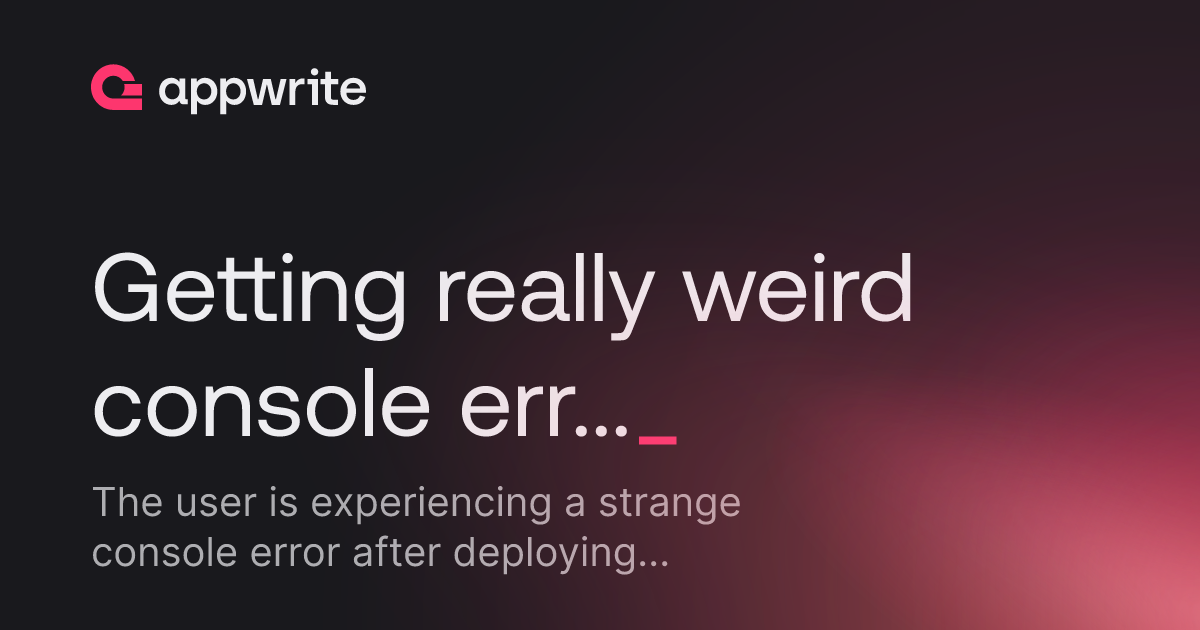 Getting really weird console error after deploying on Vercel. - Threads ...