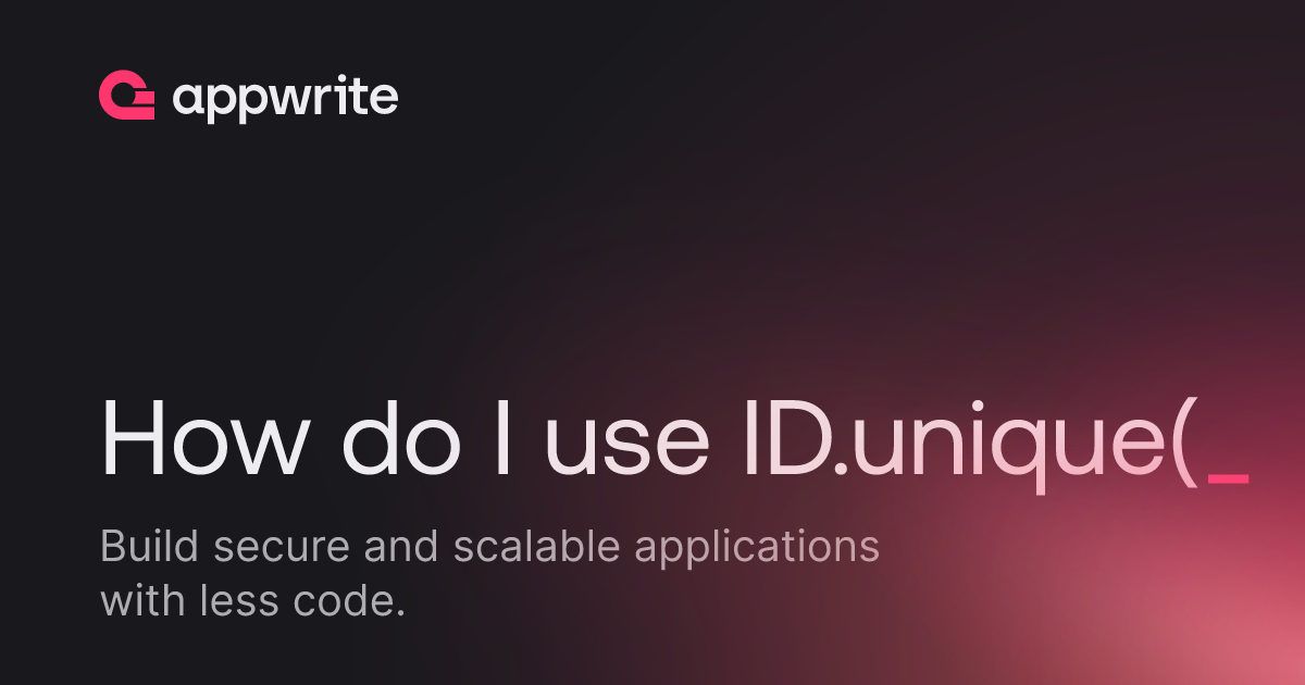 How do I use ID.unique() in python? - Threads - Appwrite