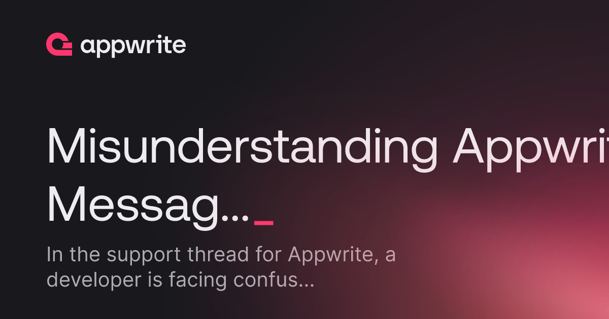 Misunderstanding Appwrite Messages for Push Notification - Threads ...