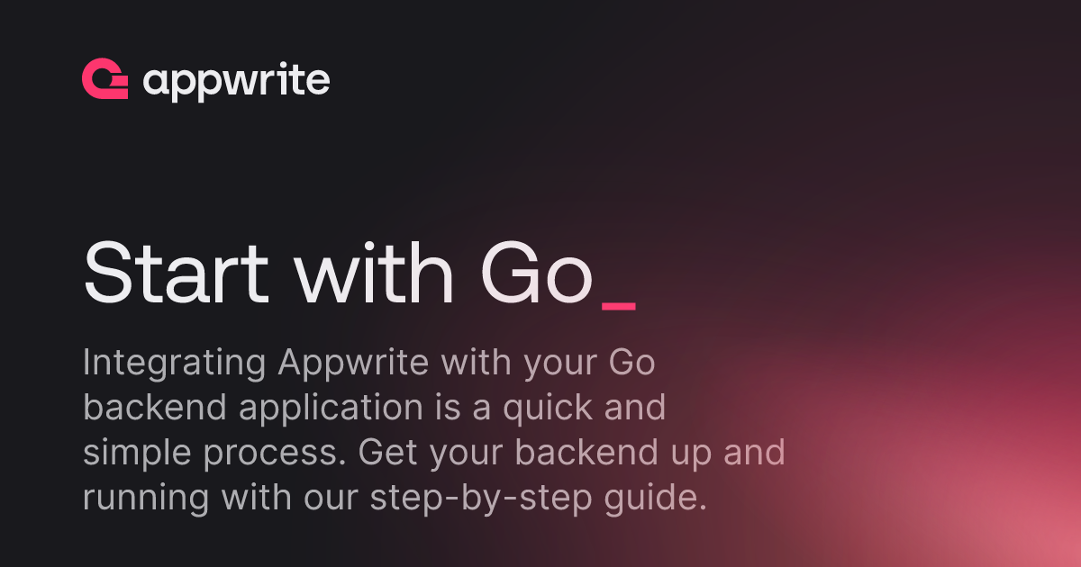 Go Startswith Start with Go - Docs - Appwrite