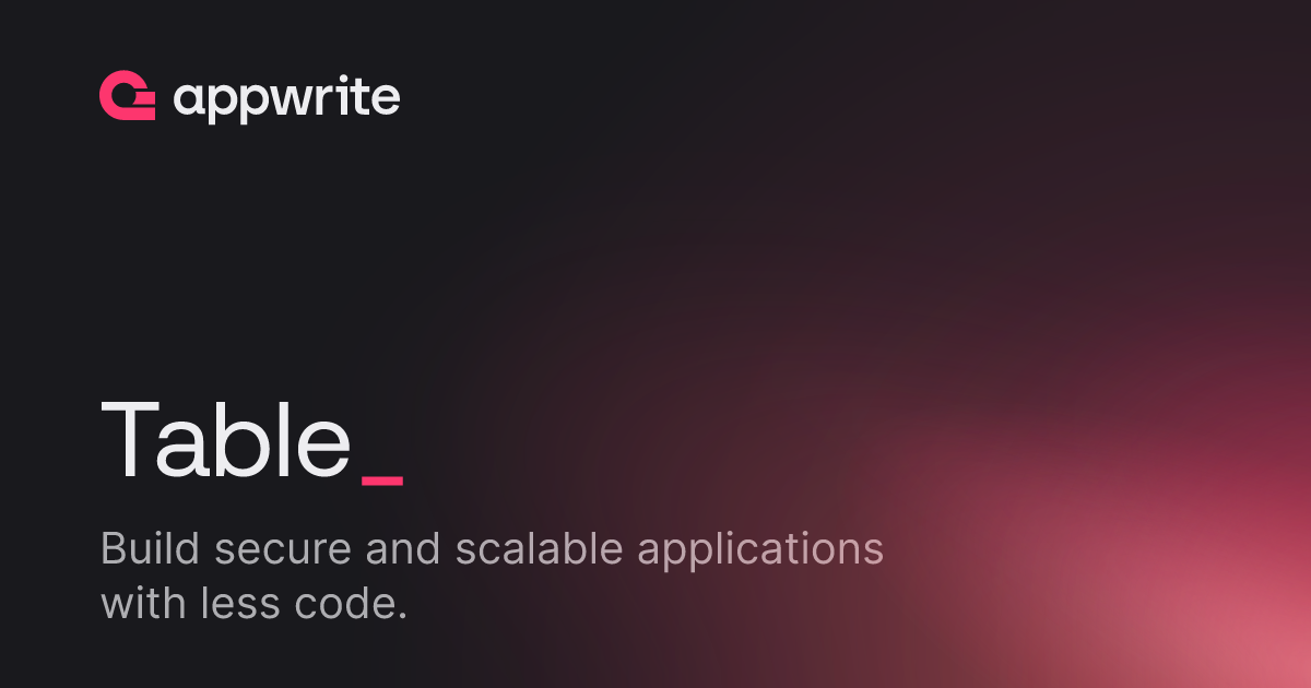 Table - Docs - Appwrite