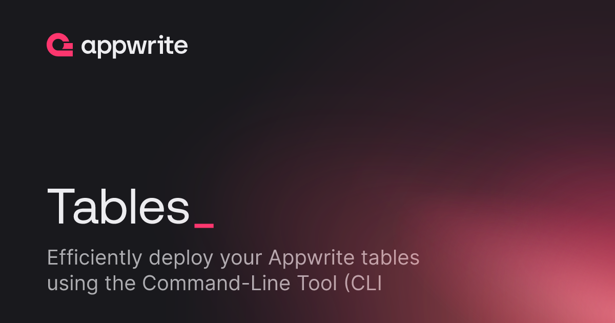 Table Docs Task Tables - Docs - Appwrite