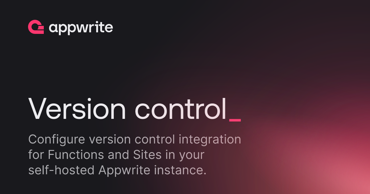 Version control - Docs - Appwrite