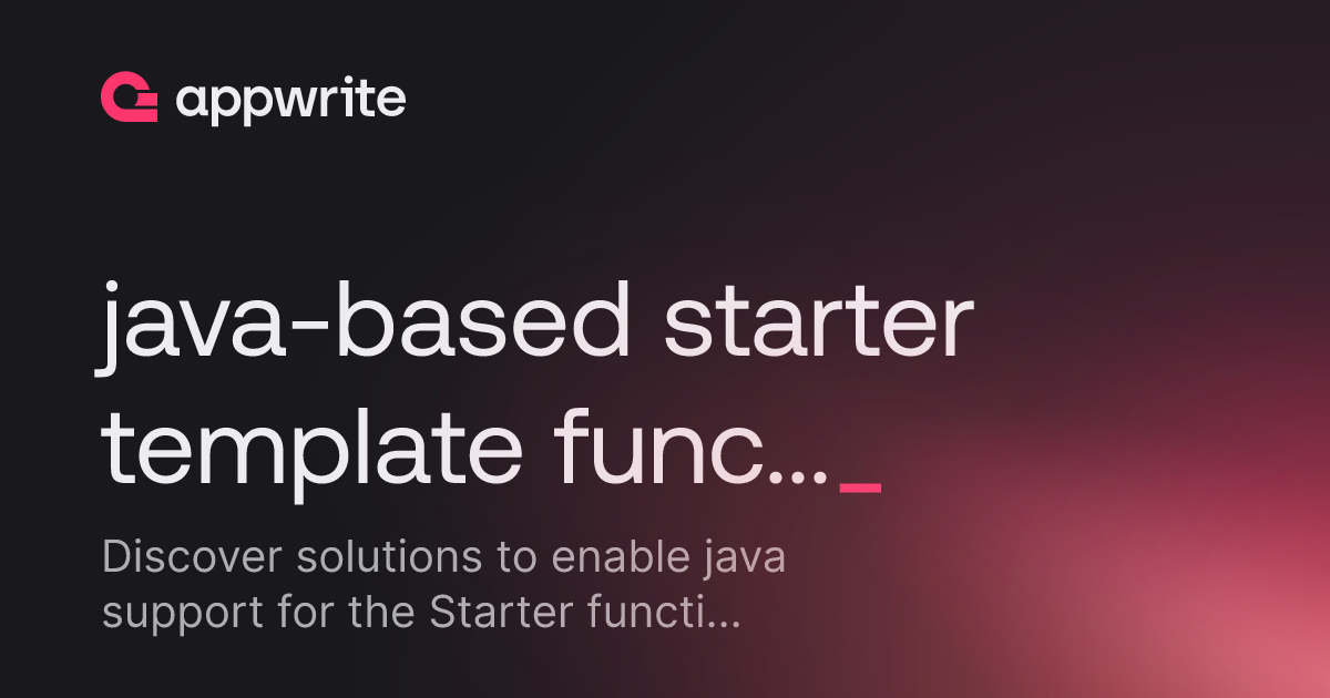 java-based starter template function - Threads - Appwrite